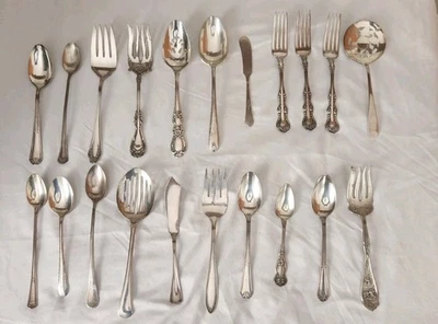 Vintage Silverware Lot  - Spoons, forks, knives serving ware - Image 1 of 4
