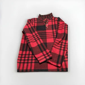 Pullover da lavoro donna Smith’s rosso nero camicia con colletto in flanella - Foto 1 di 7