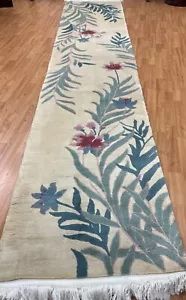 2'6" x 12'2" Chinese Art Deco Oriental Rug Floor Runner - Hand Made - 100% Wool - Picture 1 of 11