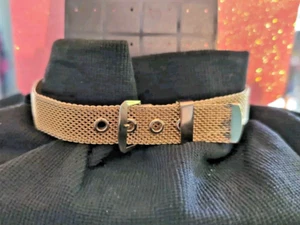 Choker Necklace Collar Gold Plated Belt Buckle 14" Length 3/4" Wide - Picture 1 of 9