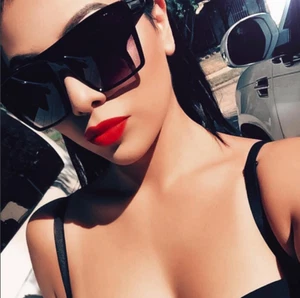 Lauren Flat Top Oversized HUGE Large Square Women Sunglasses GAFAS SHADZ - Picture 1 of 39