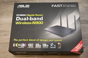 ASUS RT-N66U Dark Knight N900 450Mbps 4-Port Gigabit Wireless Dual Band Router - Picture 1 of 17
