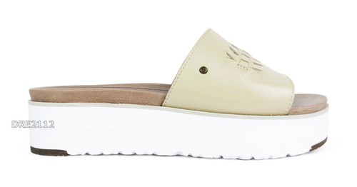 Sandali donna UGG Delaney colore tela pelle plateau slide taglia 9 nuovi con scatola 