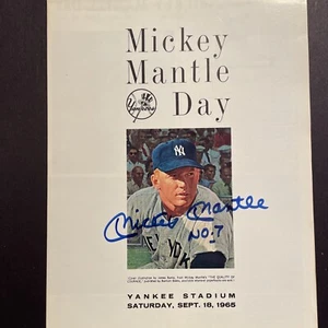 Mickey Mantle Day 9/18/65 Autographed #7 Mint 9 PSA/DNA Program - Picture 1 of 5