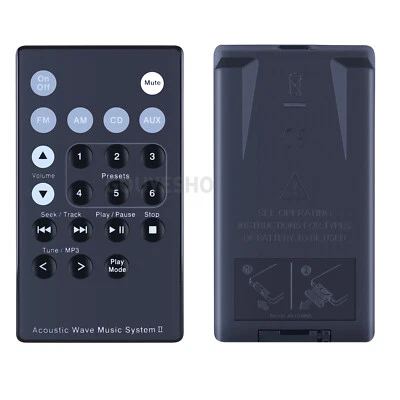New For Bose Acoustic Wave Music System II Black Replacement Remote Control - Image 1 of 4