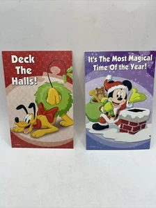 2 Disney Christmas Post Cards Mickey As Santa And Pluto Disney Movie Club Unused - Picture 1 of 5