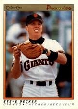 1991 O-Pee-Chee Premier San Francisco Giants Baseball Card #33 Steve Decker