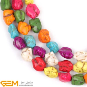 Assorted Shapes Howlite Gemstone Prayer Spacer Beads Jewelry Making 15" AU Dyed - Picture 1 of 44