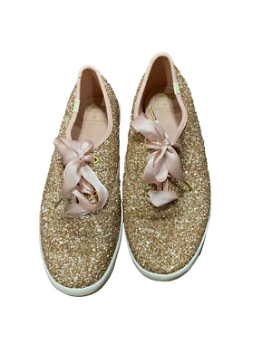 Tênis feminino Keds Kate Spade ouro rosa glitter/brilhante/bling tamanho 9 - Imagem 1 de 4