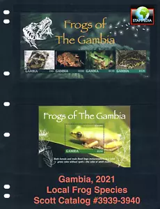 1/2 de descuento valor Scott de $25,75 - Ranas GAMBIA 2021 2 s/s reptiles africanos MNH NH UMM - Imagen 1 de 6