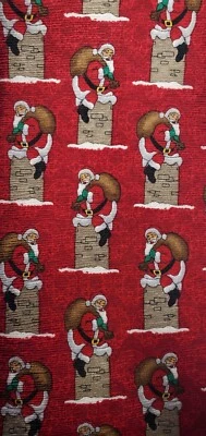 Claybrooke Navidad Hombre Corbata Seda Papá Noel en Chimenea, Rojo Foto 1 de 4