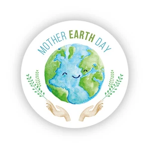 Pack of 24 Mother Earth paper labels, earth day crafts stickers, - Picture 1 of 2