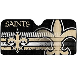 New Football NFL New Orleans Saints Front Window Folding Sun Shade 58" x 27"  - Picture 1 of 1