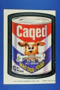 1974 Topps - Wacky Packages Series 7 - Tan Back - "Caged Mad Dog Food." - VG/Ex