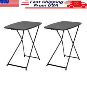 18x26 Personal Folding Table Black 2-Pack Adjustable Height Lightweight New - Picture 1 of 5