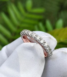 1.80Ct Round Cut Moissanite 14k Rose Gold Plated Full Eternity Engagement Ring 7 - Picture 1 of 6