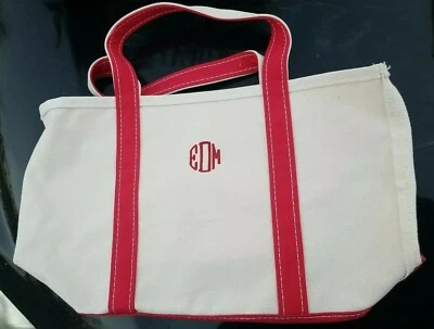 BOLSO DE MANO Y BARCO LL BEAN VINTAGE BLANCO CON ROJO no usado  Foto 1 de 4