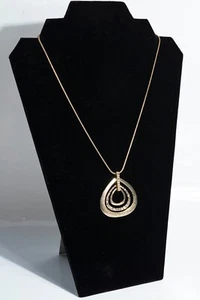 Vintage goldfarbene Birnenform Anhänger Mode Halskette groß Schmuck Mode - Bild 1 von 3