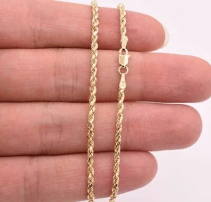 2.0mm Twisted Rope Chain Ankle Bracelet Anklet Real 10K Yellow Gold 10" - Picture 1 of 6