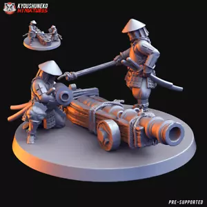 Artillería de cañón japonés Ashigaru, máquina feudal Wargames samurai miniatura - Imagen 1 de 1