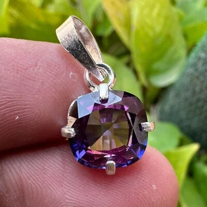 Colgante de zafiro púrpura natural de 11,10 quilates - Piedra preciosa certificada en plata maciza 925 - Imagen 1 de 5