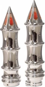Chrome Pointed Design Metric Cruiser Motorcycle Grips - Picture 1 of 1