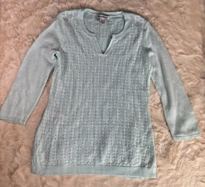 Tommy Bahama Blue Linen 100% Coastal Knit Sweeter Pullover light weight Size S - Bild 1 von 10