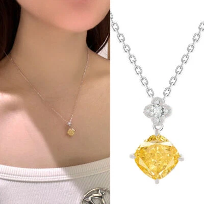 S925 Sterlingsilber Eisblume geschnittene Halskette Parfüm Flasche Würfel... - Bild 1 von 4