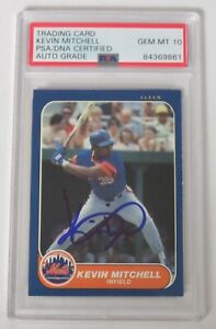Kevin Mitchell METS Signed Autograph 1986 Fleer Update Rookie Card PSA 10 Auto