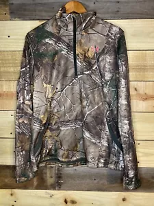 Under Armour Shirt Women's L UA Camp Camo 1/2 Zip Fleece Hunting Shirt - Picture 1 of 7