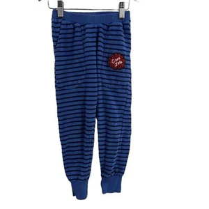 Bandy Button Pant Blue Striped Jogger Elastic Waist Good Job Patch Size 4-5 - Picture 1 of 5