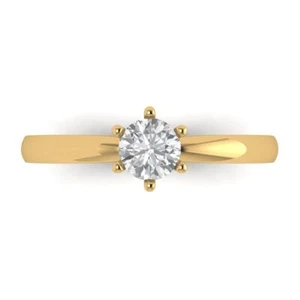 0.50 ct Round CUT SOLITAIRE ENGAGEMENT Promise Statement Ring 14k Yellow gold - Picture 1 of 11