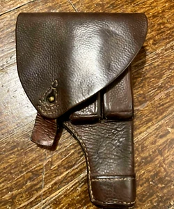 Vintage Antique Swedish War Pistol Revolver Gun Leather Holster 1923 - Picture 1 of 12