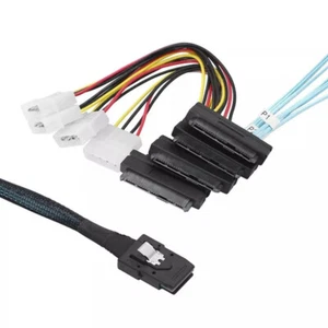 Cable de datos cable de alimentación Molex Mini SAS 36P SFF-8087 a 4x 29 pines SFF-8482 4 pines - Imagen 1 de 5