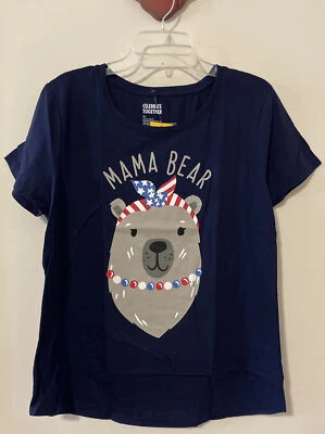 Camiseta Celebrate Together para mujer XL azul manga corta mamá oso ¡NUEVA CON ETIQUETAS! A4682 Foto 1 de 4