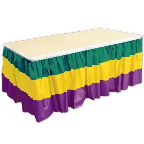 Zócalo de mesa de plástico Mardi Gras 39" x 14' suministros de Mardi Gras decoraciones Foto 1 de 1