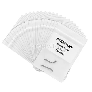 50xETERFANT Dental Ortho Lingual Knopf Zugketten Netz Rundbasis Silber - Bild 1 von 12