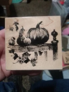 Penny schwarz O'Lanterns Gummi Holz Stempel 2003 3,5"" x 3"" Halloween Herbst 2811K - Bild 1 von 19