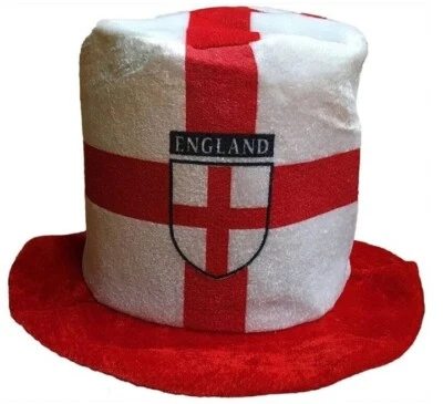 ENGLAND WORLDCUP 2024 FOOTBALL SUPPORTERS VALUE NOVELTY JESTER FUN TOP HAT - Image 1 of 4