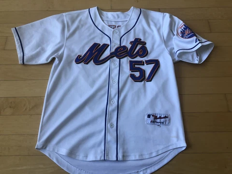 100%  Authentic Johan Santana #57 Majestic NY Mets  Home Baseball Jersey SZ 48 Cover