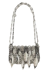 Rabanne 1969 Nano Metallic Blätter Silber Schultertasche Neu und Original - Bild 1 von 3
