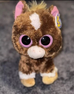 *Retirado* Ty Beanie Boo: 'DAKOTA' Marrón Oscuro 🐴 6” (2013) NUEVO con etiquetas moradas Foto 1 de 4