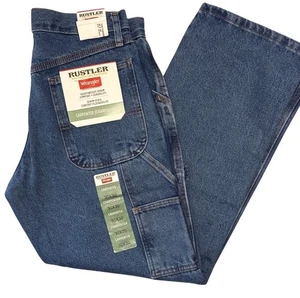 Wrangler Jeans Rustler Mens 30x30 Carpenter Jeans Heavyweight Denim Workwear - Picture 1 of 7