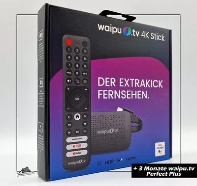 Waipu.tv 4K Stick Inkl. Fernbedienung | WLAN HDMI | + Voucher für 3 Monate | NEU - Bild 1 von 4