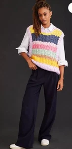Anthropologie Little Lies Knit Chunky knit sweater vest S/M - Picture 1 of 6