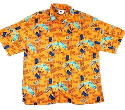 Official NFL Super Bowl XLI 2007 Miami Orange Hawaiian Camp Large Shirt - Image 1 of 4