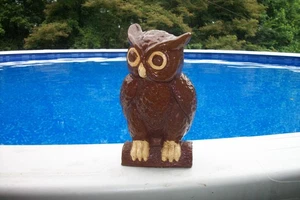 Signed~ Sewer Pipe Clay 8" OWL Folk Art Pottery/Superior Clay, Uhrichsville, Oh - Picture 1 of 24