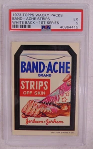 1973 Topps Wacky Packs Band-Ache Strips White Back First Series PSA 5 EX - Picture 1 of 2