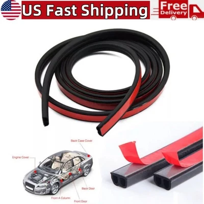 Tira de sello de puerta de coche universal en forma de B de 5M/16,4FT borde hueco protector resistente al clima Foto 1 de 4