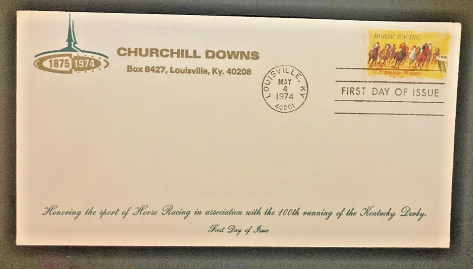#1528 HORSE RACING SCARCE CHURCHILL DOWNS CACHET - Image 1 of 1